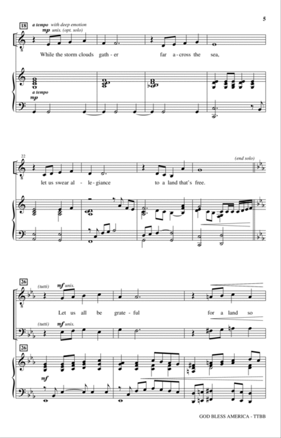 God Bless America (arr. Joseph M. Martin) TTBB scores gallery preview page 3