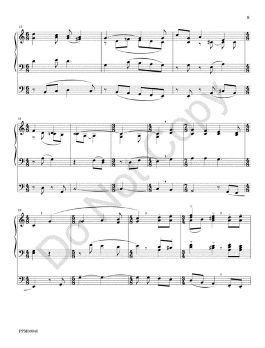Variations on Sleepers Wake! Organ Solo scores gallery preview page 12
