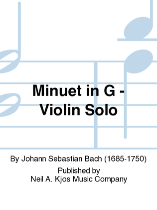 Book cover for Minuet in G - Violin Solo