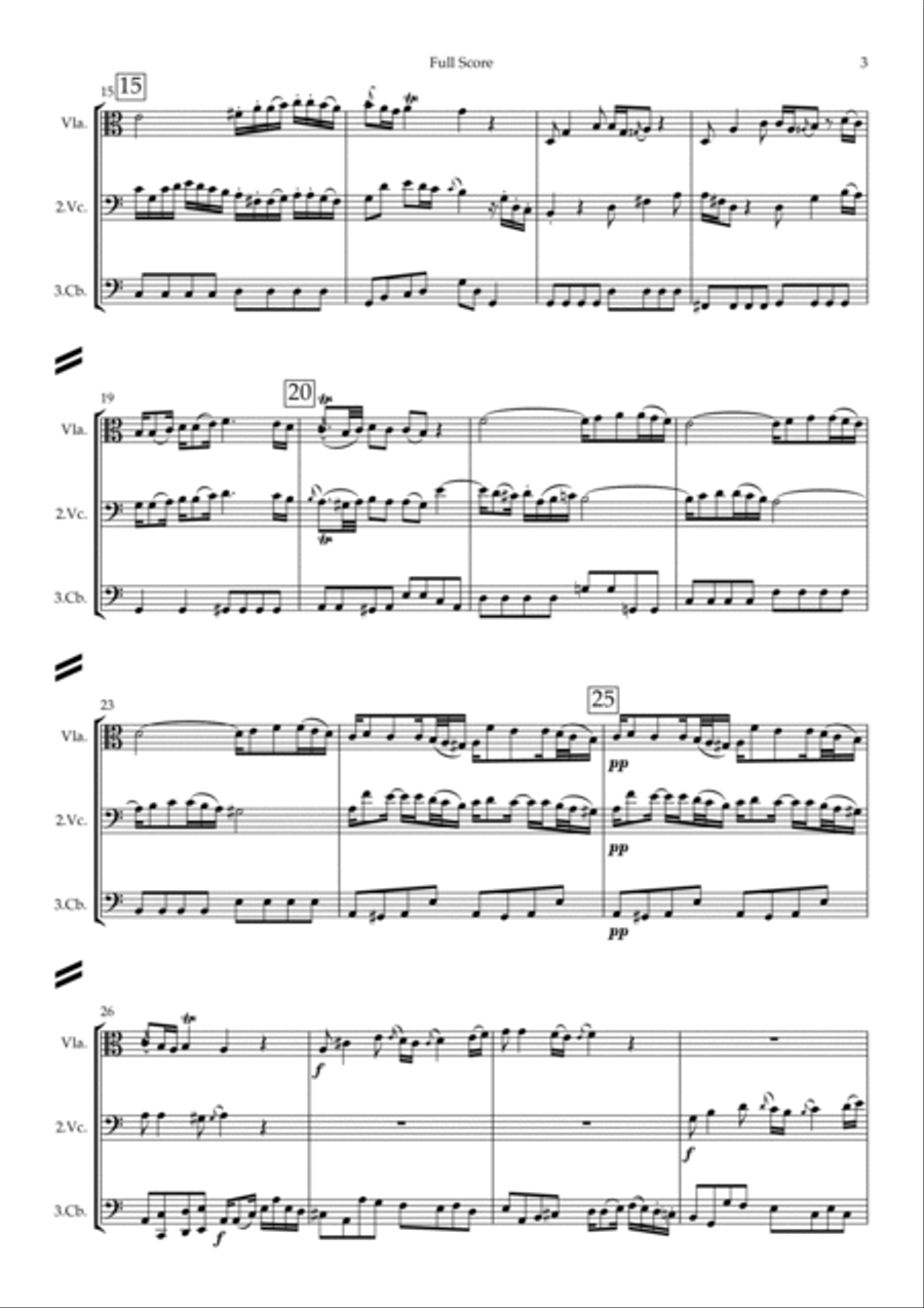 Mozart (Leopold): Frosch - Parthia (Frog Partita) - lower string trio String Trio scores gallery preview page 3