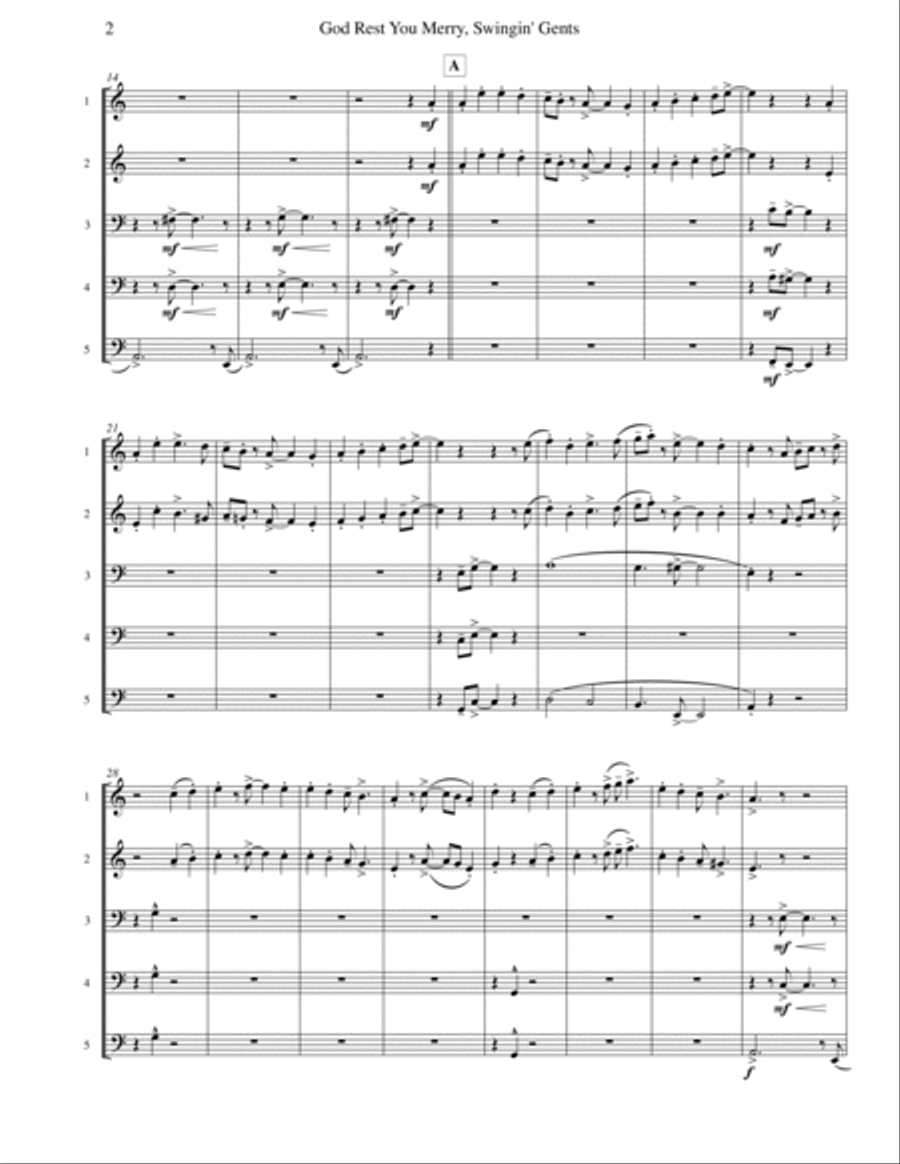 God Rest You Merry, Gentlemen (Brass Quintet) Brass Quintet scores gallery preview page 3
