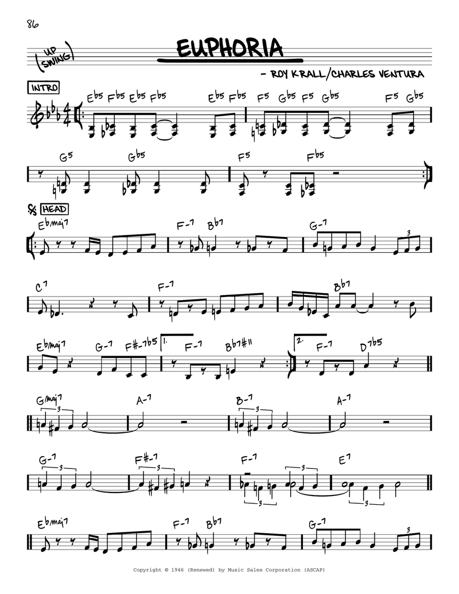 Euphoria Piano scores gallery preview page 1