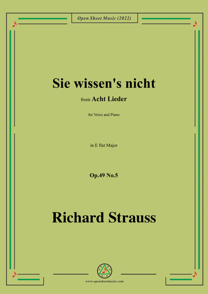 Richard Strauss-Sie wissen's nicht,in E flat Major image number null