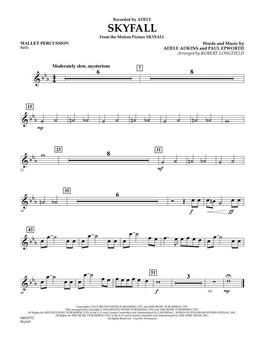 Skyfall - Mallet Percussion Concert Band scores gallery preview page 1