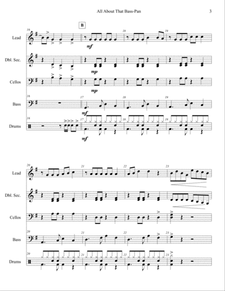 All About That Bass Large Ensemble scores gallery preview page 3