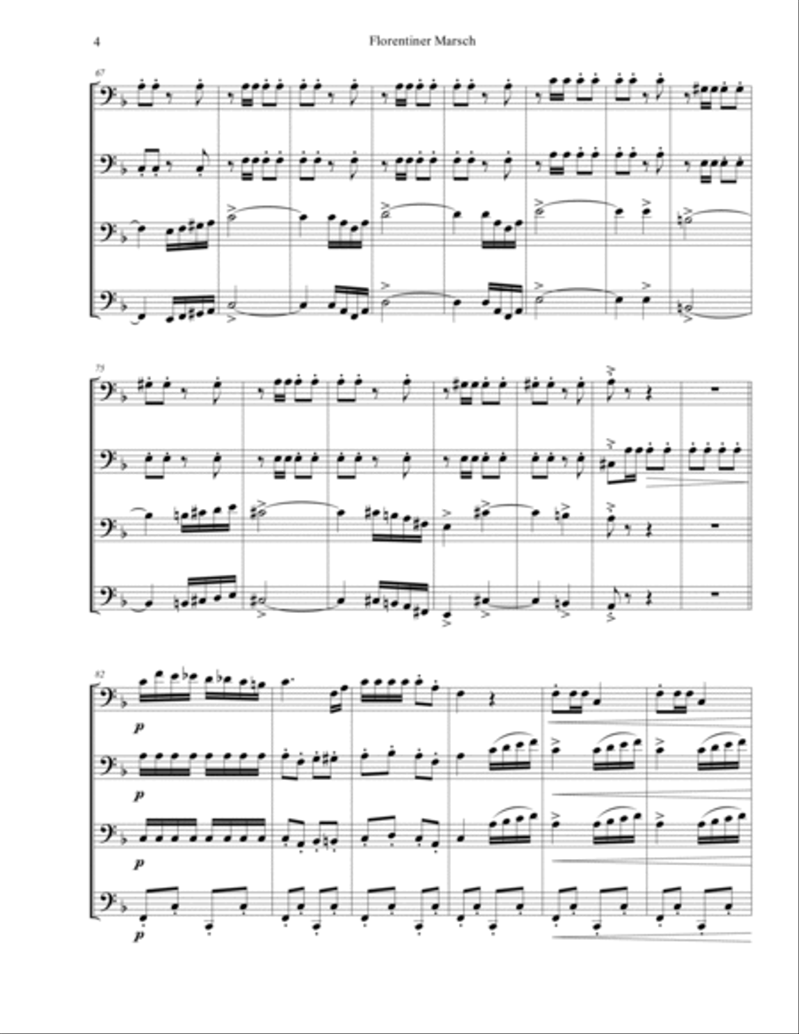 Florentiner Marsch Op. 214 for bassoon quartet Woodwind Quartet scores gallery preview page 5