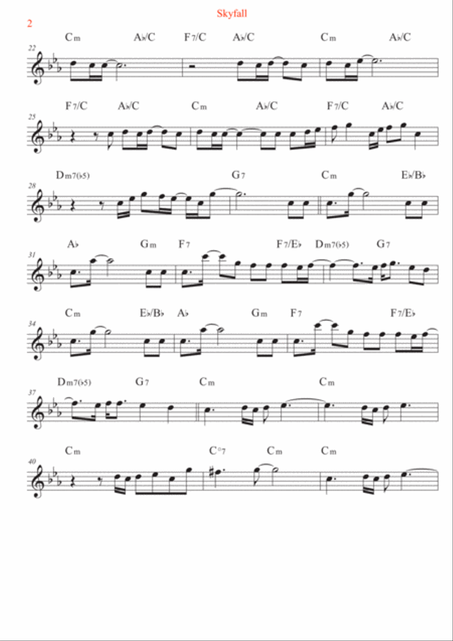 Skyfall Skyfall Violin Solo scores gallery preview page 2