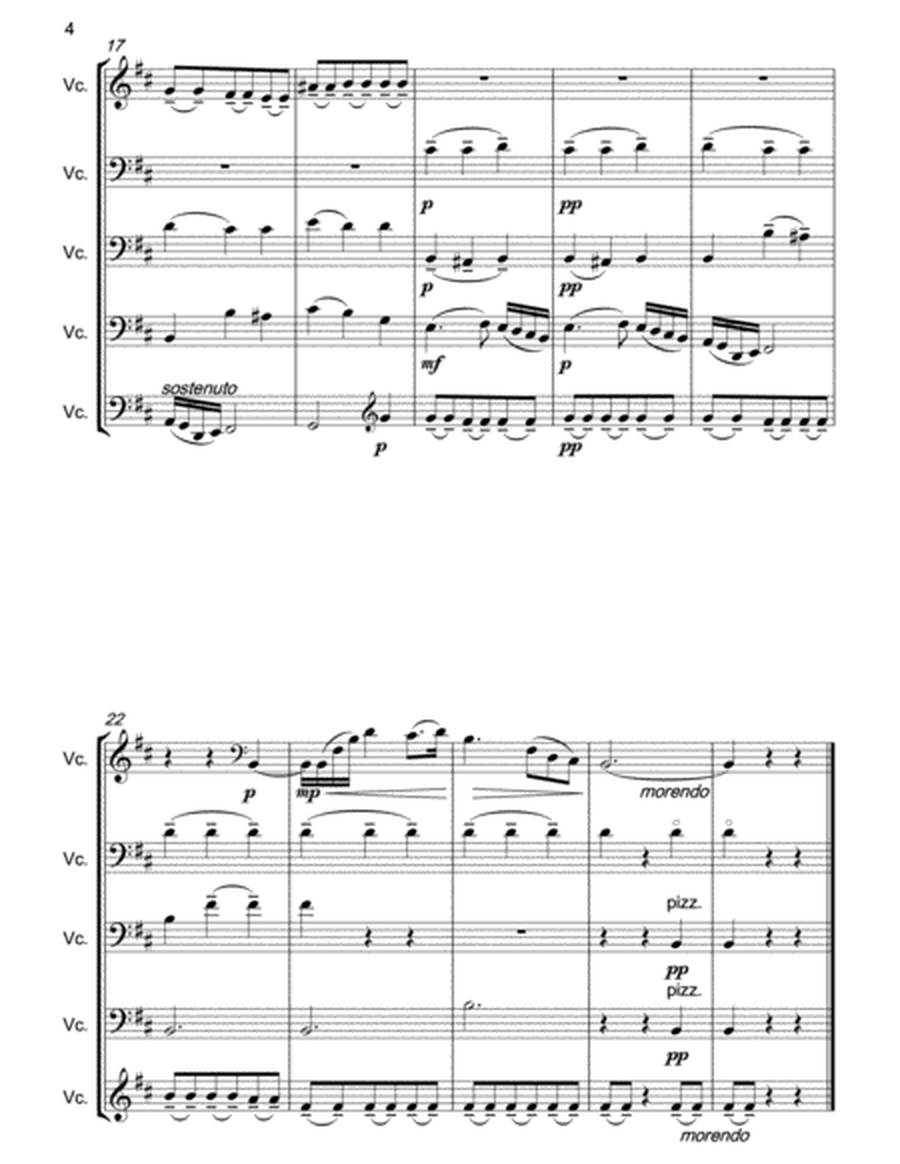 CHOPIN Prelude No.6 for 5-part cello ensemble image number null