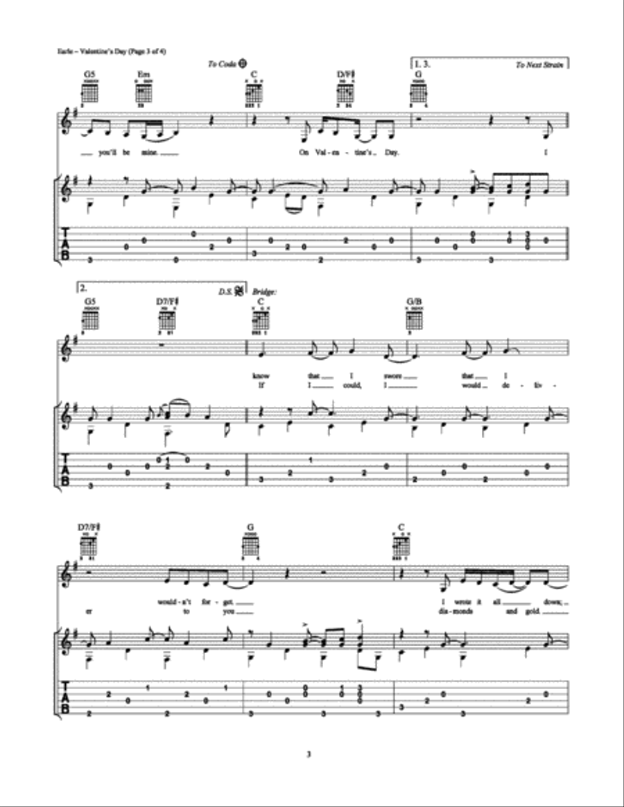 Valentine's Day Electric Guitar scores gallery preview page 3