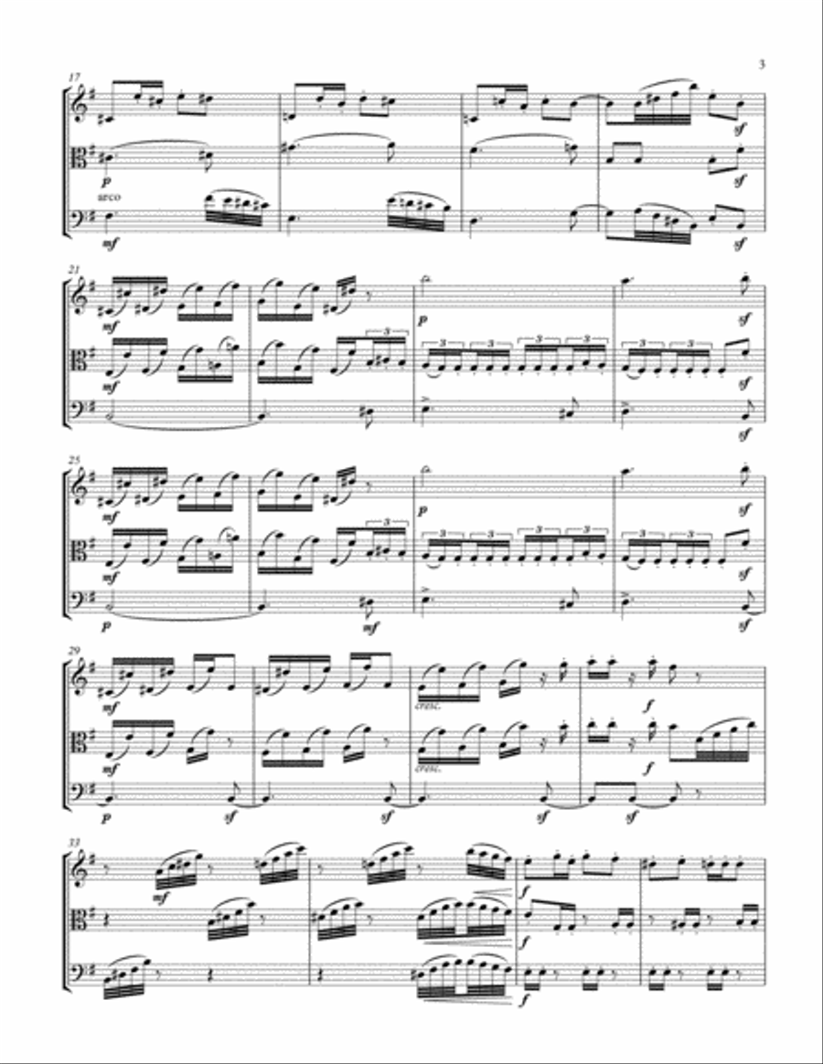 Dance of The Sugar Plum Fairy from The Nutcracker Violin Viola Cello Trio String Trio scores gallery preview page 3