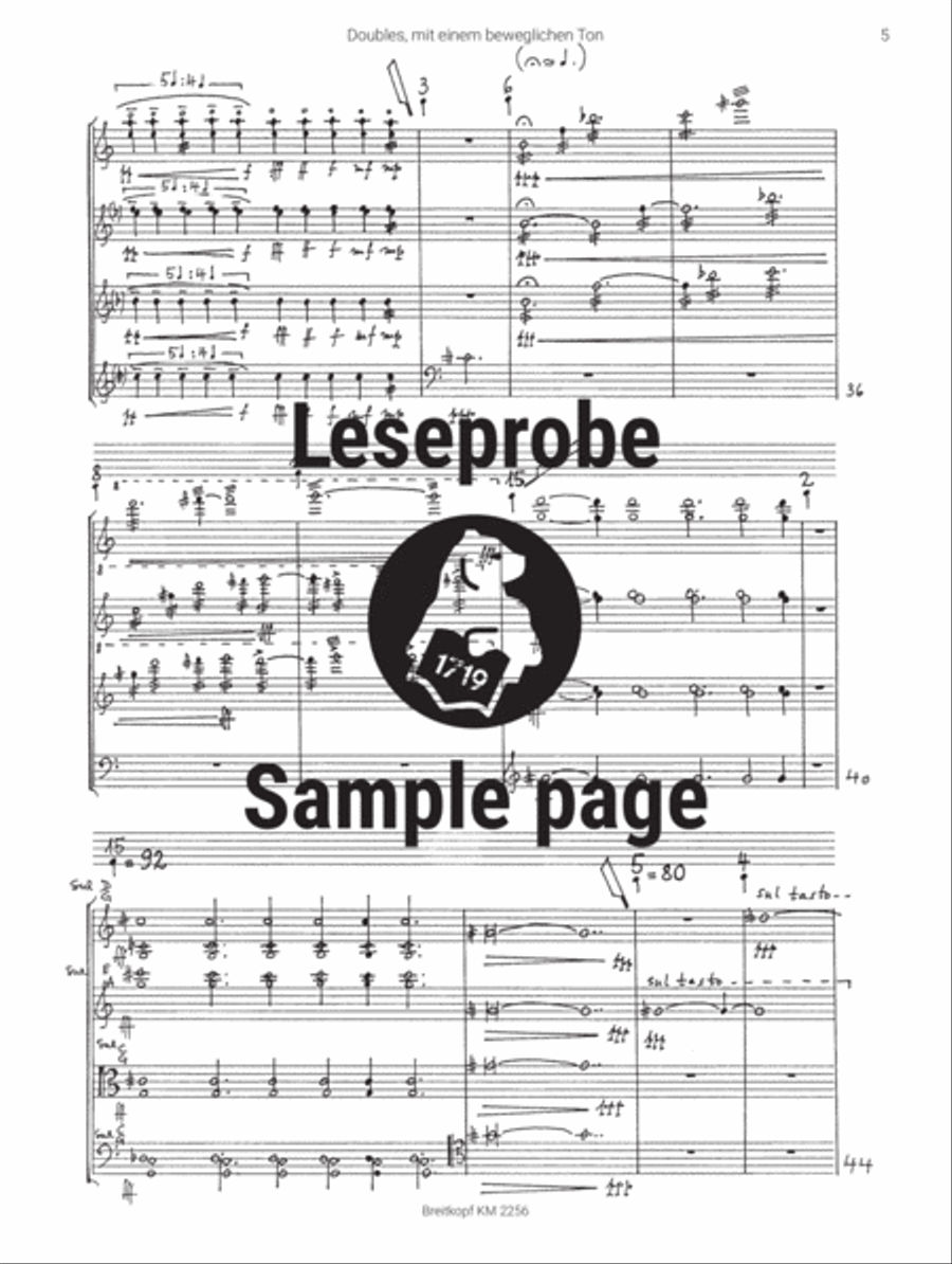 Doubles, mit einem beweglichen Ton String Quartet scores gallery preview page 5