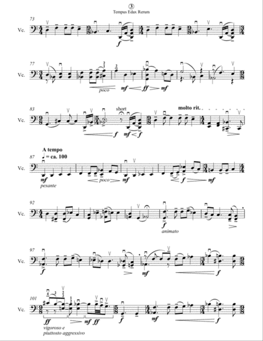 Tempus Edax Rerum Cello Solo scores gallery preview page 3