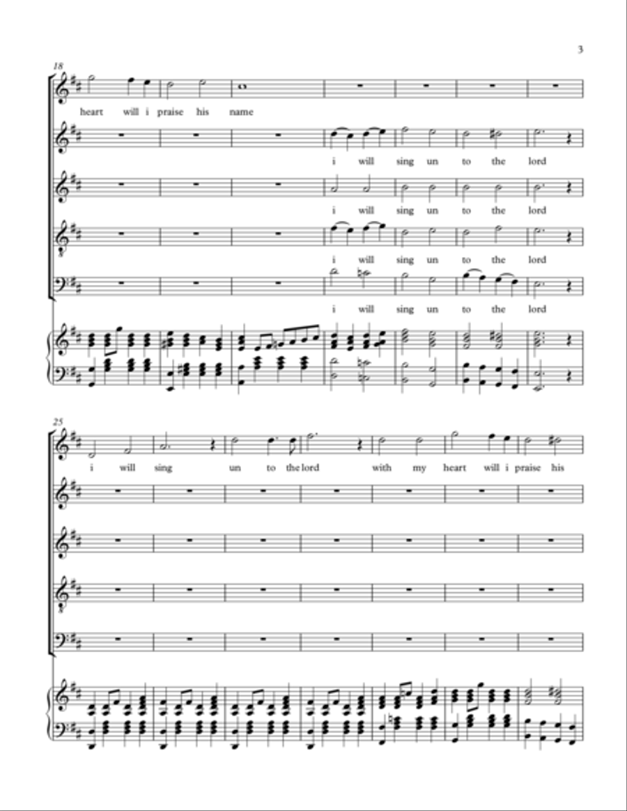 I WILL SING UNTO THE LORD(ENDLESS PRAISE) 4-Part scores gallery preview page 3