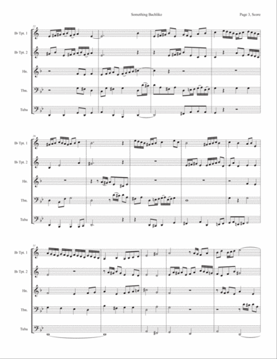 Something Bachlike Something Bachlike Horn scores gallery preview page 3