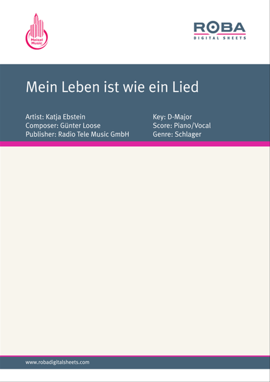 Mein Leben ist wie ein Lied Piano, Vocal scores gallery preview page 1