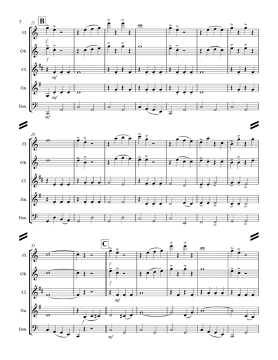 March - “Colonel Bogey” (for Woodwind Quintet) Woodwind Quintet scores gallery preview page 3