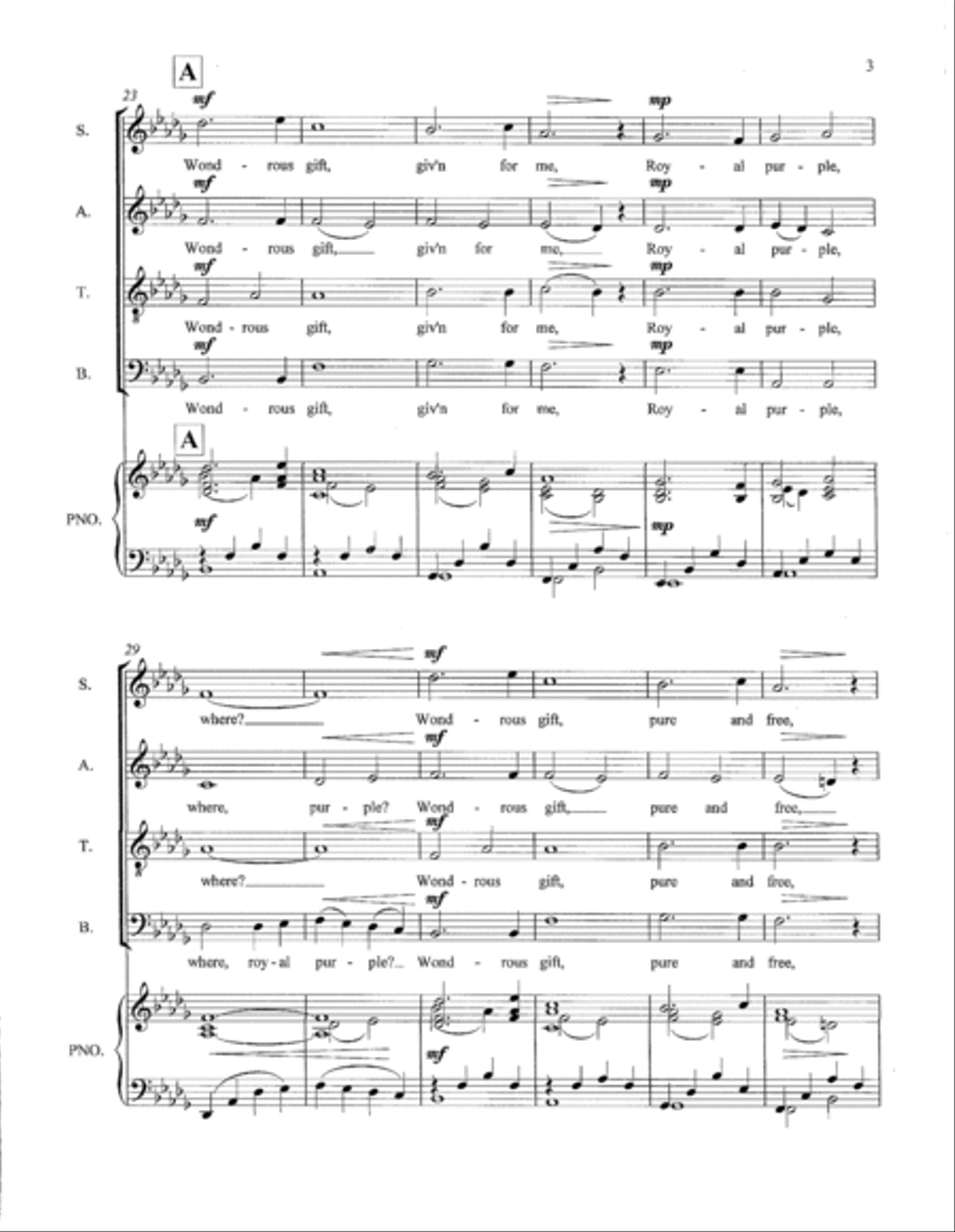 Wondrous Gift - SSATB & Piano SSATB scores gallery preview page 3