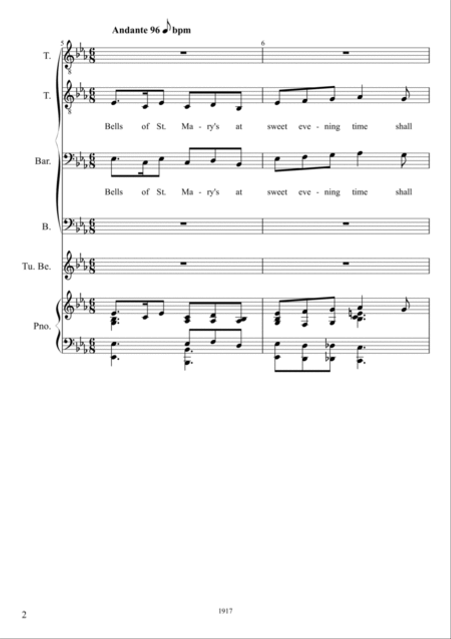 The Bells of St. Mary's The Bells of St. Mary's TTBB scores gallery preview page 2