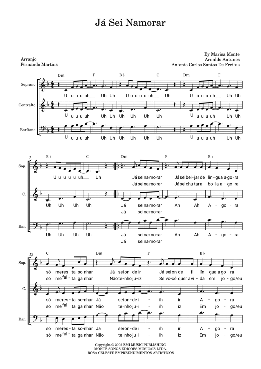 Ja Sei Namorar 3-Part scores gallery preview page 1