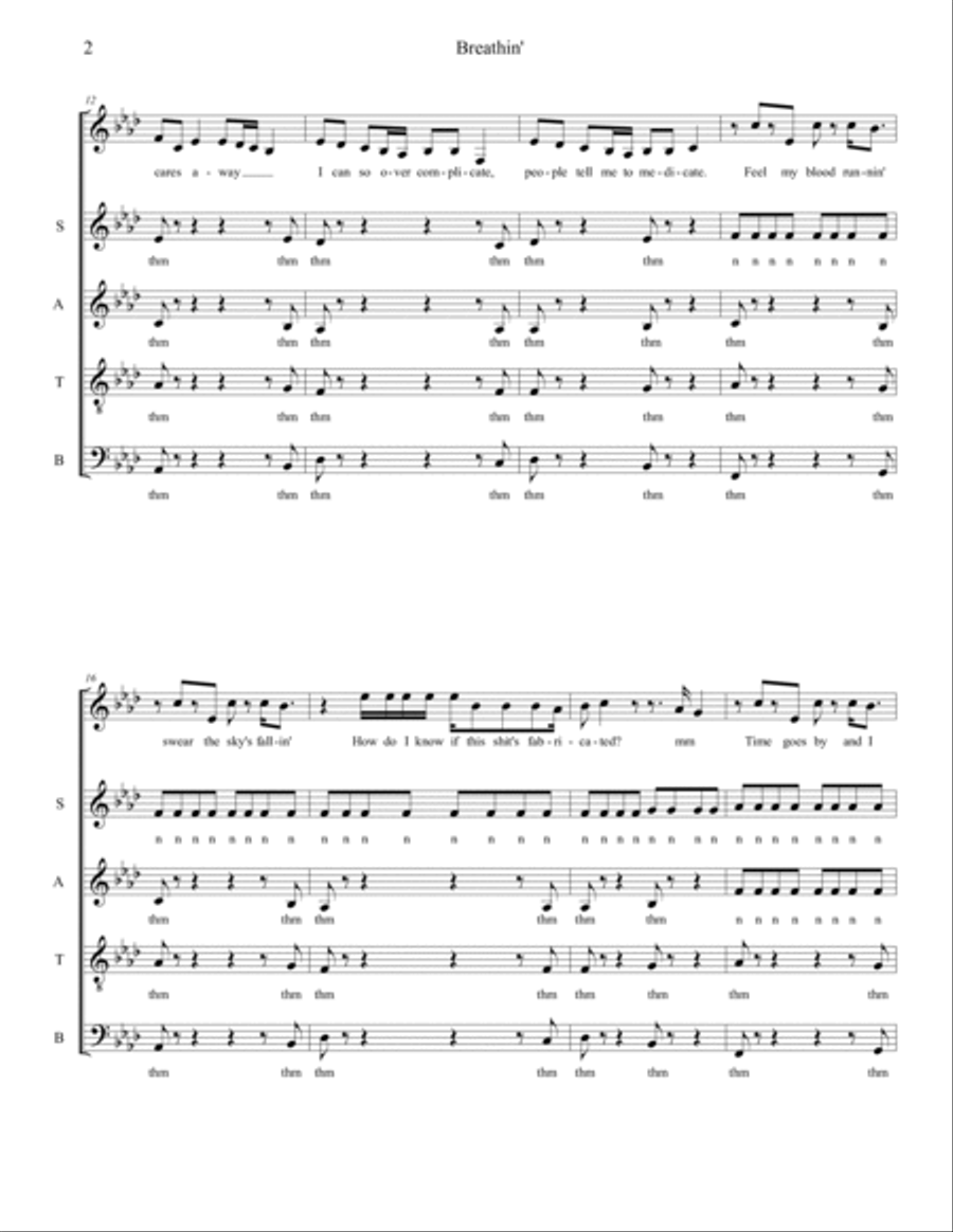 Breathin 4-Part scores gallery preview page 2