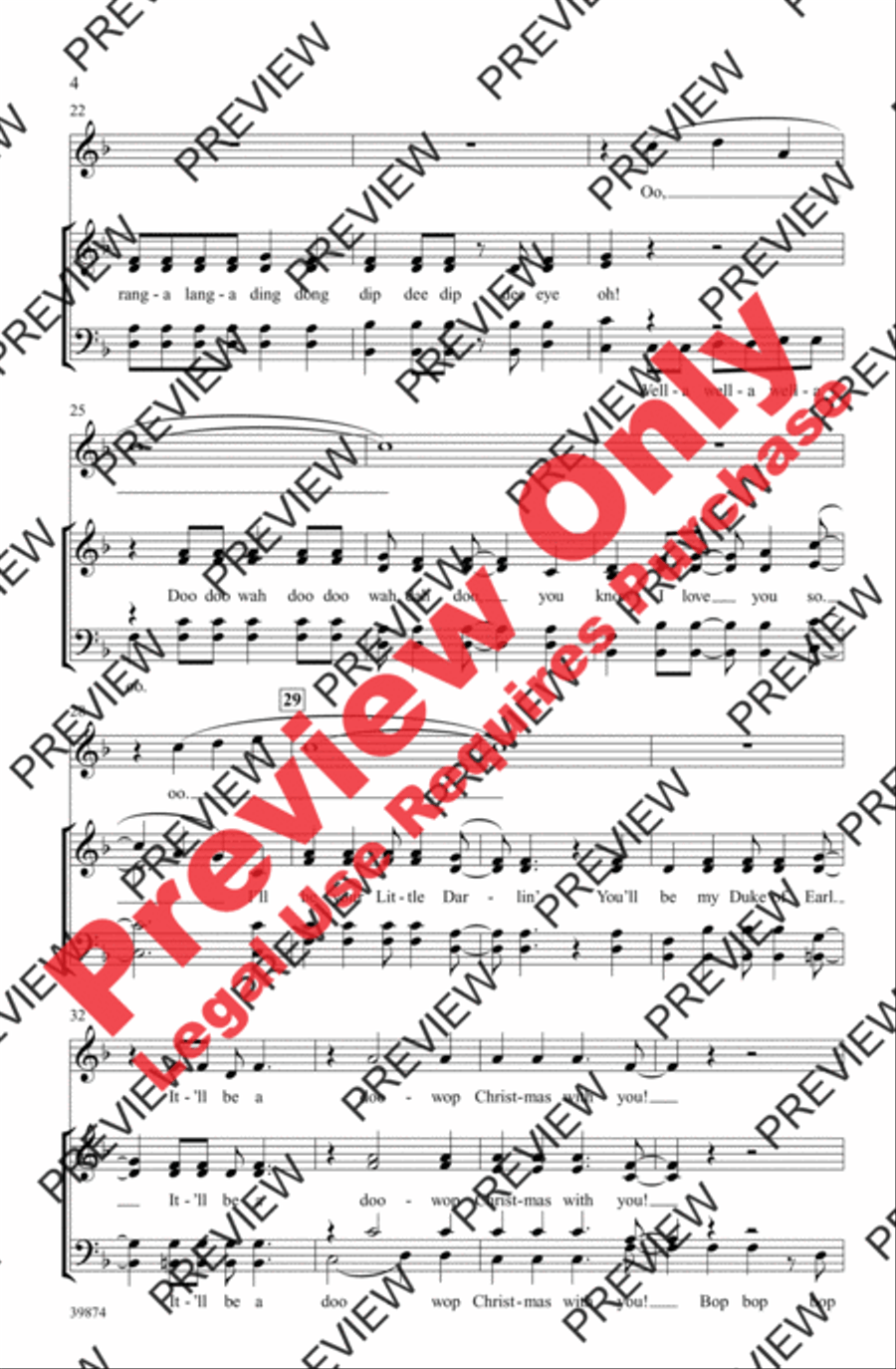 A Doo-Wop Christmas (With You) 4-Part scores gallery preview page 4