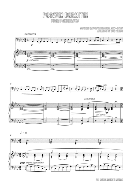 Bassani-Posate! Dormite! , for Cello and Piano image number null