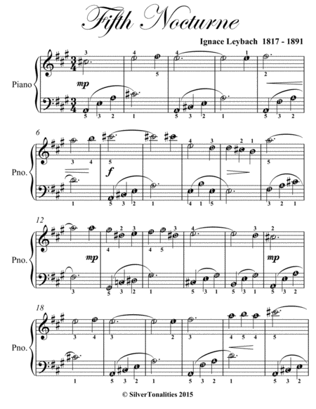 Fifth Nocturne Opus 52 Number 5 Easy Piano Sheet Music