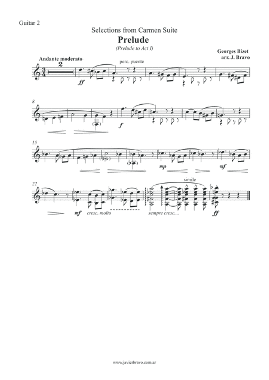 Bizet - Selections from Carmen Suite - Guitar duo