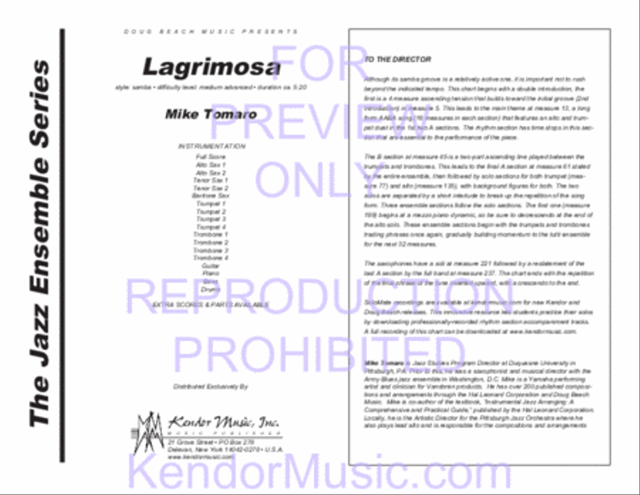 Lagrimosa Lagrimosa Jazz Ensemble scores gallery preview page 2