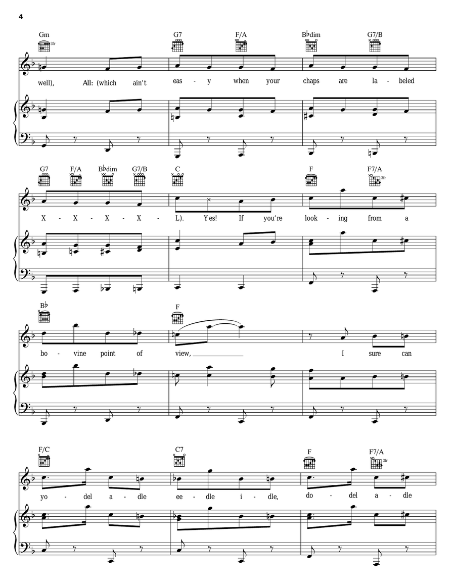 Yodel-Adle-Eedle-Idle-Oo Piano, Vocal, Guitar scores gallery preview page 4
