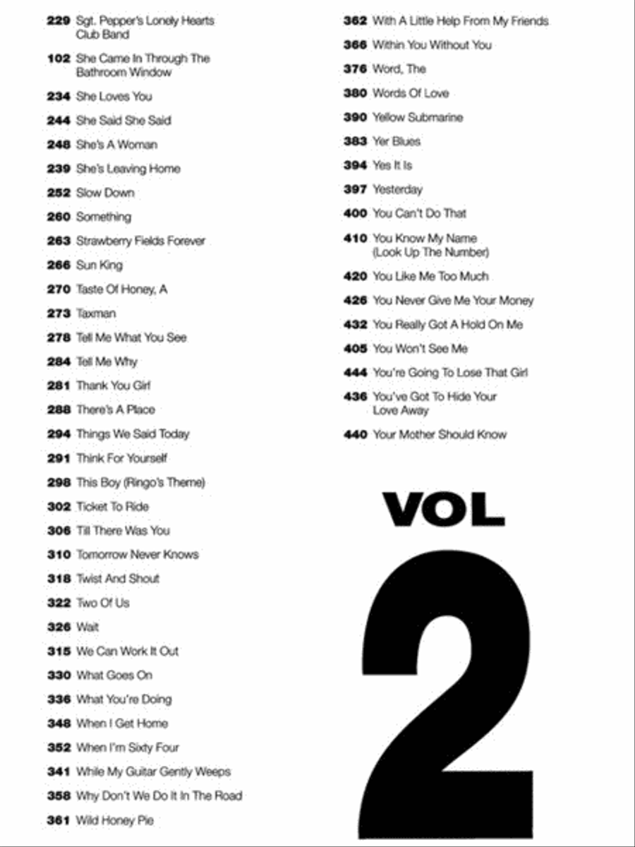 The Beatles Complete – Volume 2 Piano, Vocal, Guitar scores gallery preview page 3