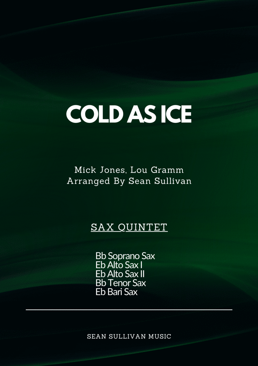 Cold As Ice Saxophone Quintet scores gallery preview page 1