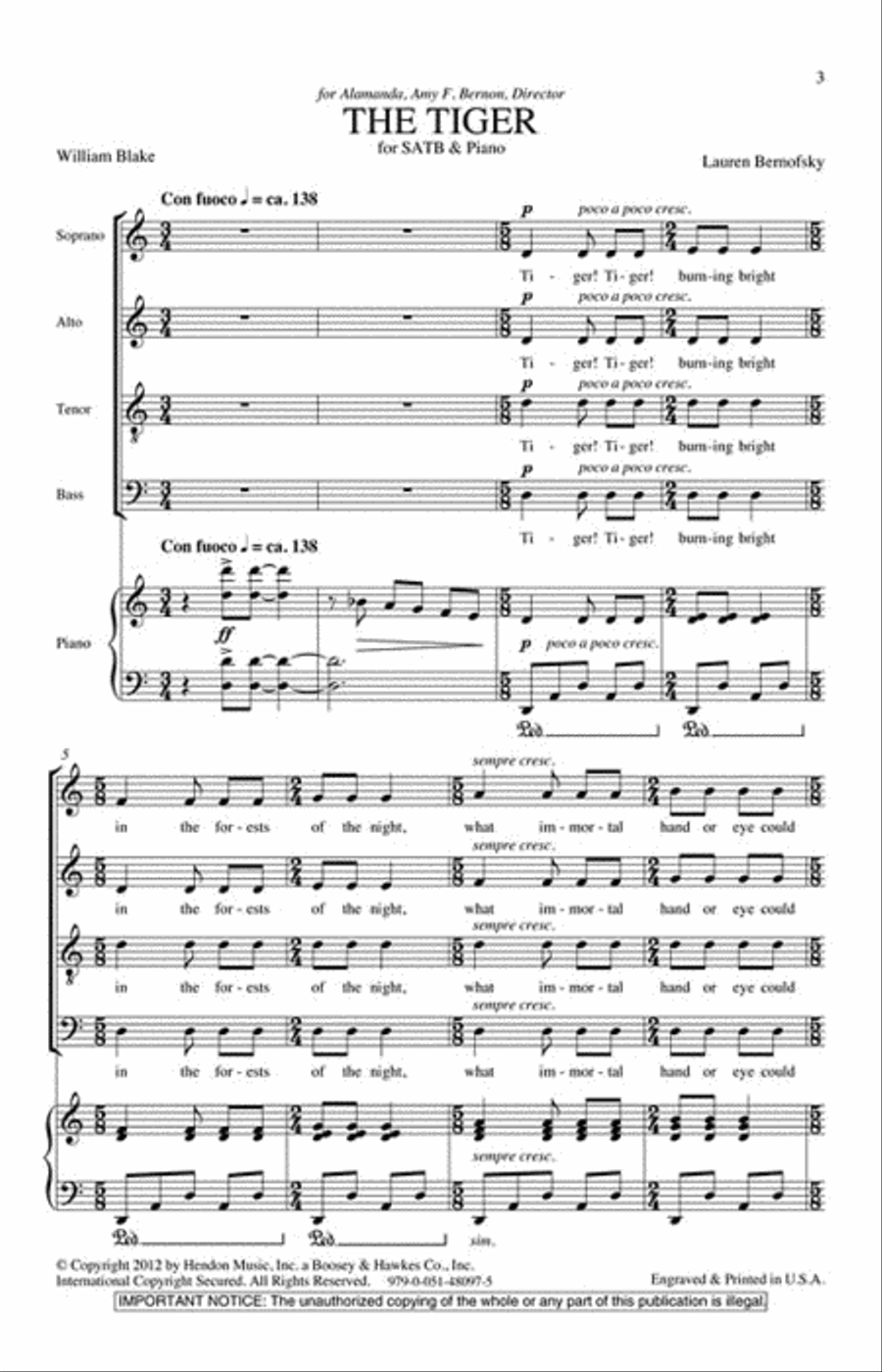The Tiger The Tiger 4-Part scores gallery preview page 2