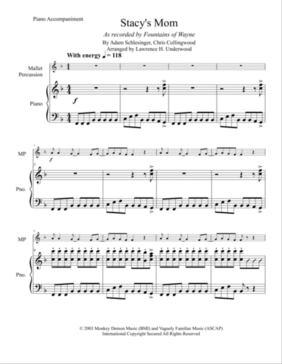 Stacy's Mom Piano scores gallery preview page 2