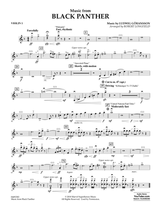 Music from Black Panther (arr. Robert Longfield) - Violin 1