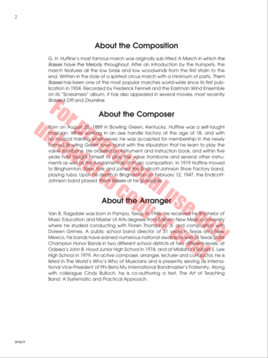 Them Basses Them Basses Concert Band scores gallery preview page 3