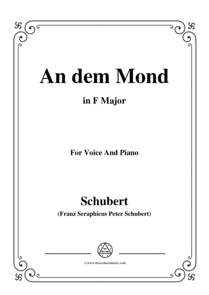 Schubert-An den Mond(To The Moon),D.468,in F Major,for Voice&Piano image number null