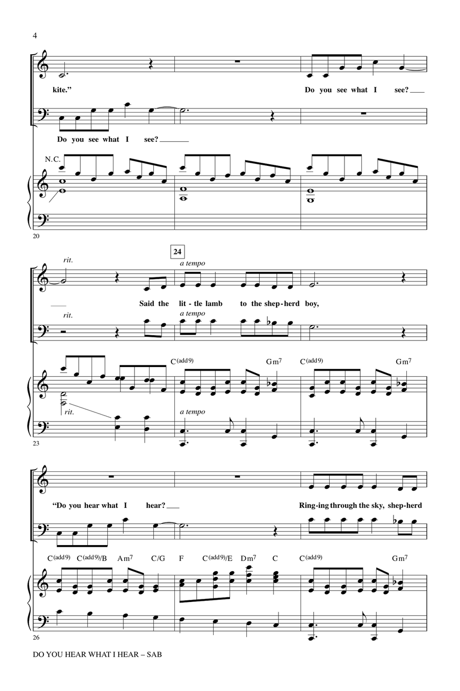 Do You Hear What I Hear (arr. Mark Brymer) 3-Part scores gallery preview page 3