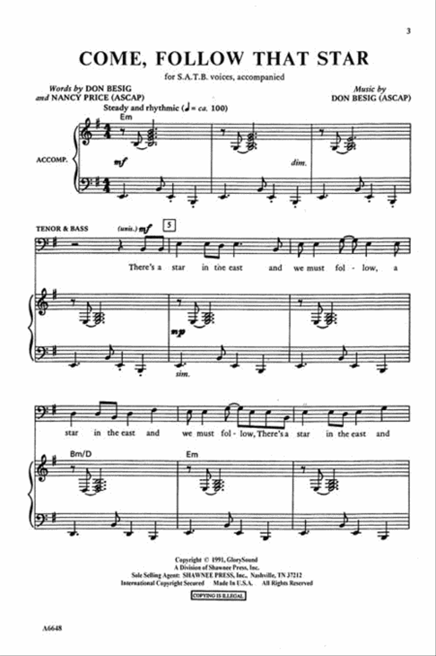 Come, Follow That Star Come, Follow That Star 4-Part scores gallery preview page 2