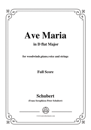 Book cover for Schubert-Ave Maria in D flat Major,for woodwinds,piano,voice and strings