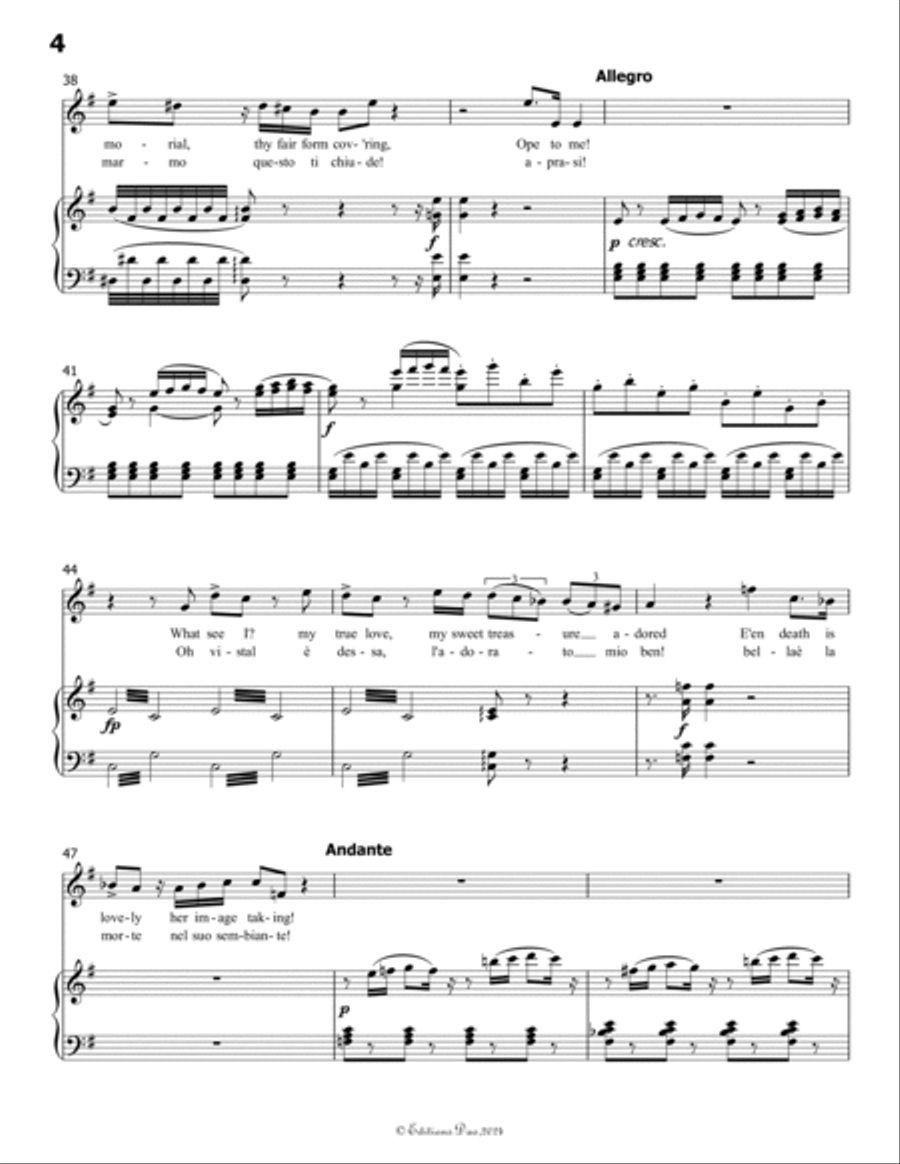 Ah! Se tu dormi,svegliati, by Vaccai Nicola, in G Major Voice scores gallery preview page 6