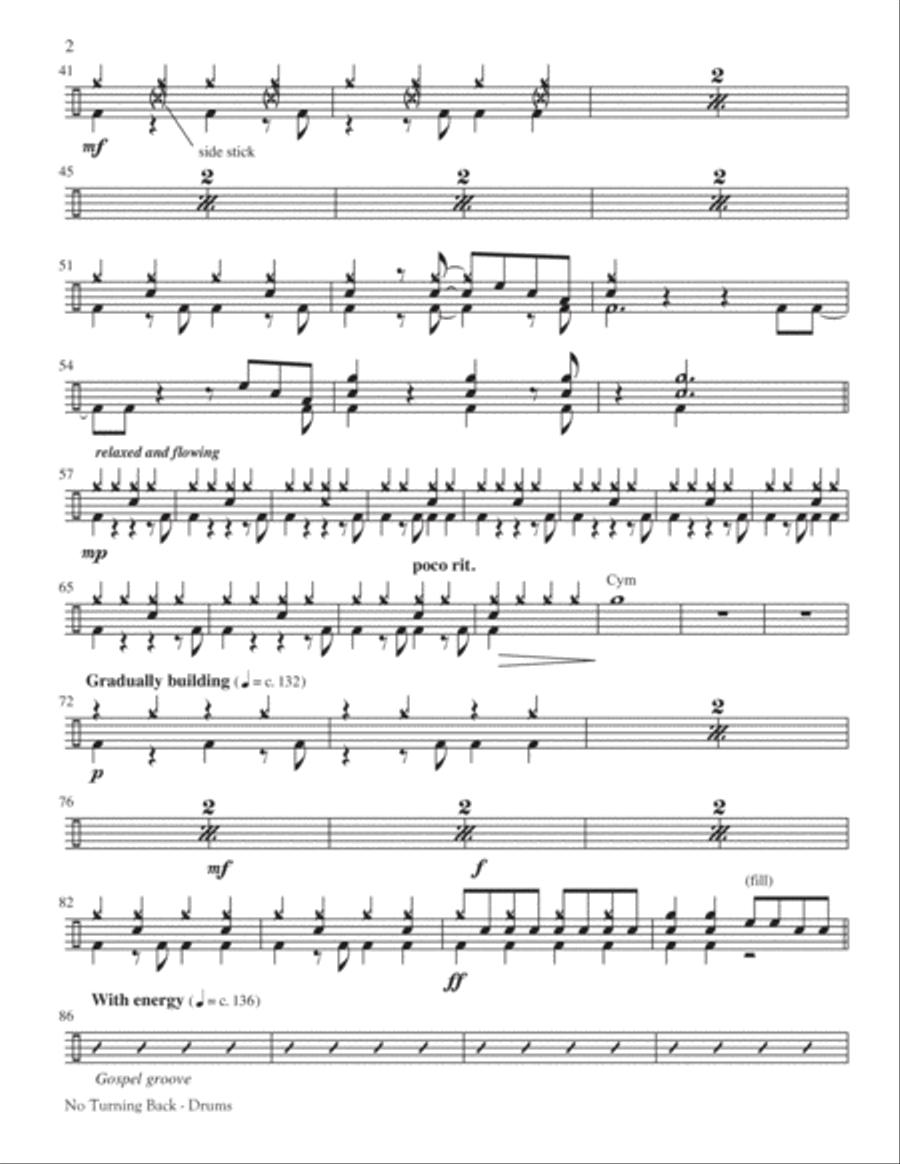 No Turning Back Unison Choir scores gallery preview page 11