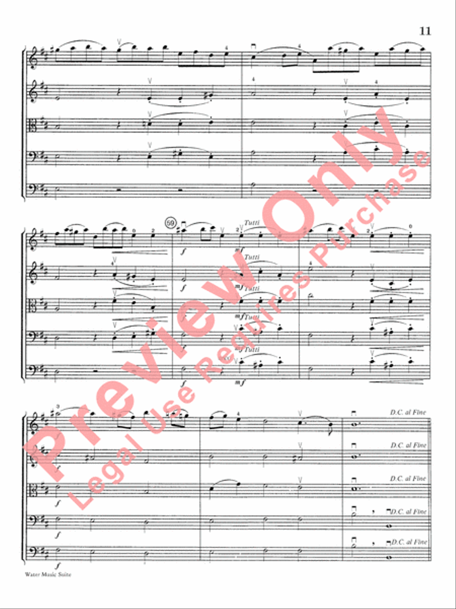 Water Music Suite String Orchestra scores gallery preview page 12