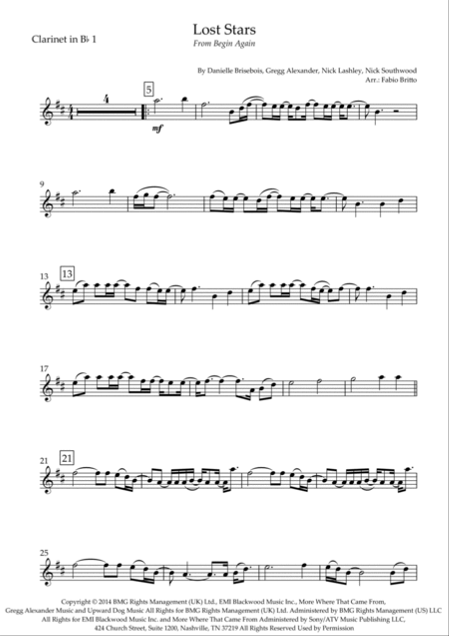 Lost Stars Clarinet Duet scores gallery preview page 3