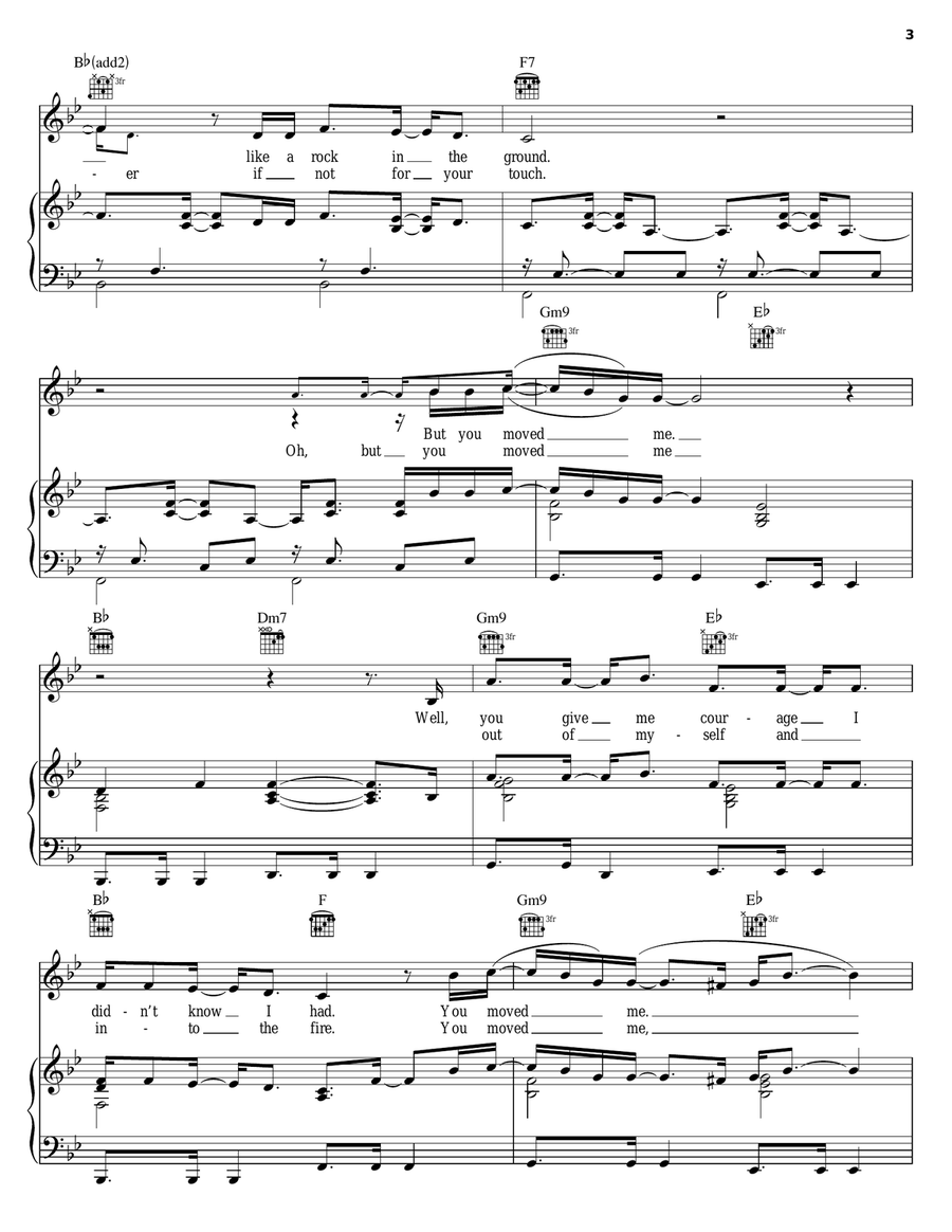 You Move Me Piano, Vocal, Guitar scores gallery preview page 3