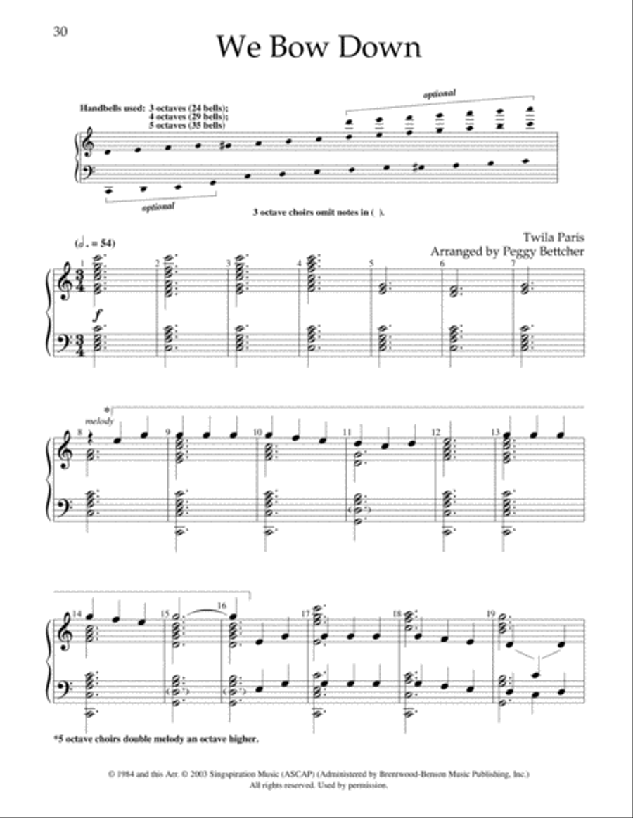 Easy to Ring Praise and Worship 5-Octaves scores gallery preview page 12