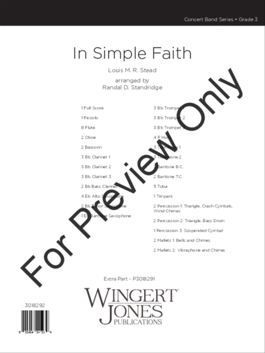 In Simple Faith (Score) Concert Band scores gallery preview page 2
