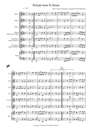 Prelude from Te Deum for Flute Quartet