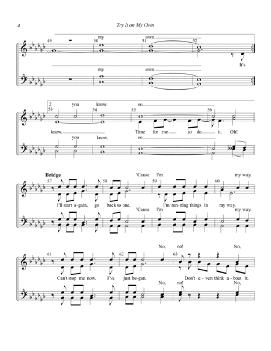 Try It On My Own SSAA scores gallery preview page 4
