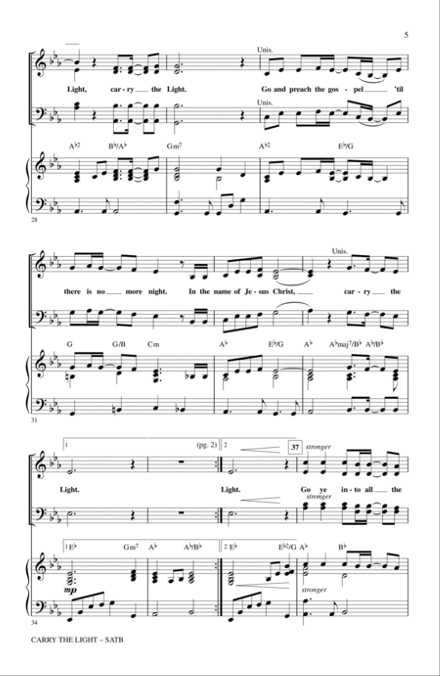 Carry The Light 4-Part scores gallery preview page 4